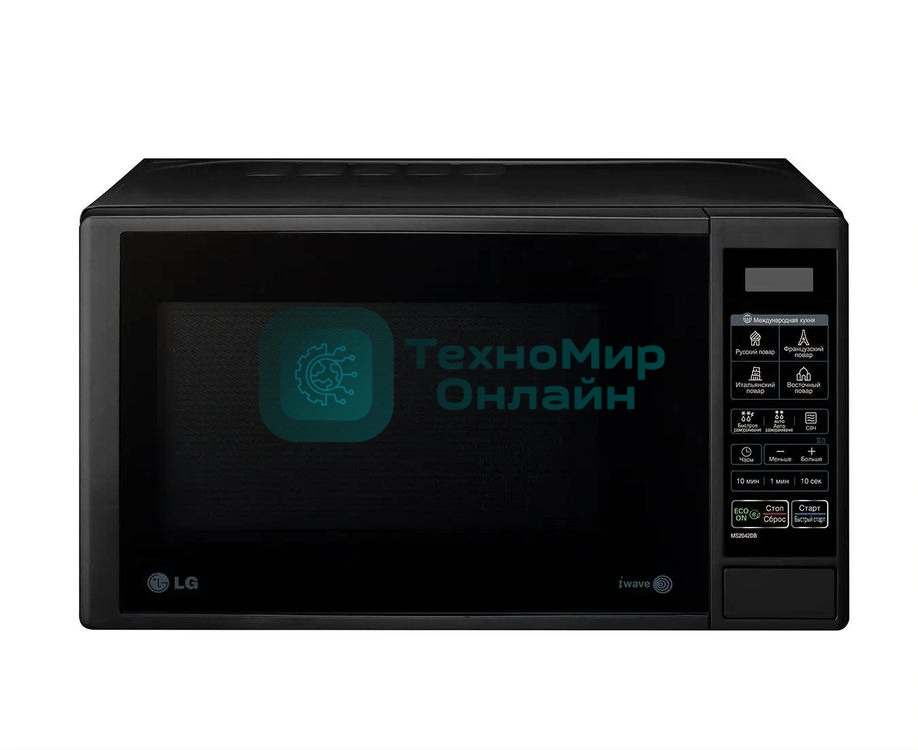 Микроволновая печь LG MS2042DB черный, 20 л, 700 Вт, переключатели - сенсор