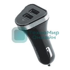 Автомобильное зарядное устройство QUMO 3A, 2 USB, 1A+2A черный