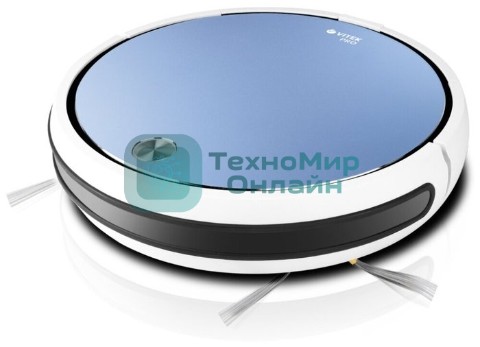 Робот-пылесос Vitek VT-1805 (MC) голубой/белый, 2500 мА·ч Li-Ion, уборка влажная/сухая, пылесборник контейнер 0.5 л