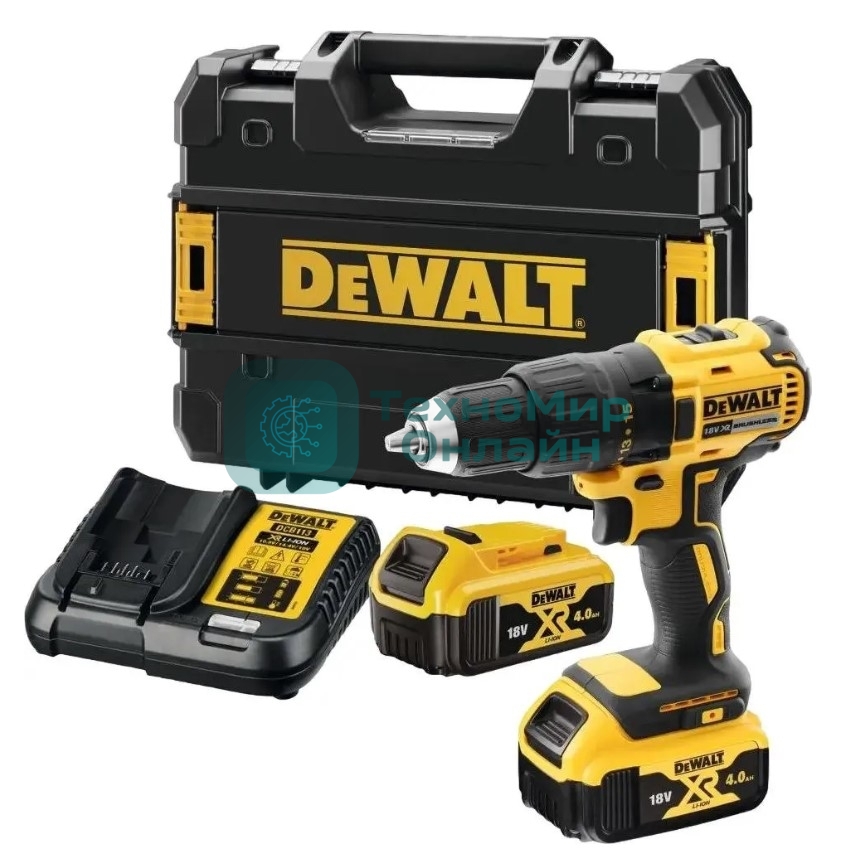 Дрель-шуруповерт DeWalt DCD777M2T, 18 В, 4 Ач, 65 Нм, щеточный