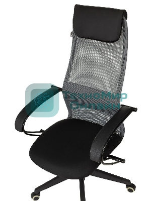 Кресло Бюрократ CH-607 TW-04 Neo Black темно-серый, сетка, подголовник