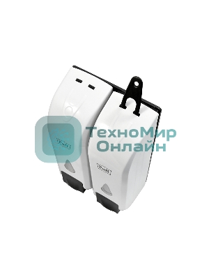 Дозатор для жидкого мыла пластиковый puff-8108 белый с черной кнопкой, 350+350 мл, 22х9х14 см