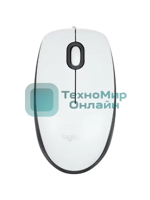 Мышь проводная Logitech M100R белый, 1000 dpi, USB, кнопки - 3
