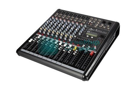 Микшер INTREND ITMIX-8-2 аналоговый, 12 входов (8 аналоговых, 1 стерео, 2 USB), 2 группы, эффекты