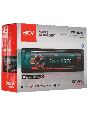 Автомагнитола ACV AVS-912BR 1DIN 4x50Вт