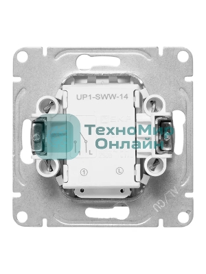 Механизм выключателя EKF UP1-SWW-14 одноклавишный, с подсветкой, белый Эпика