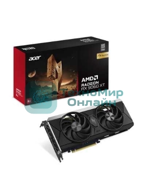 Видеокарта Acer DP.Z4UWW.P01, AMD Radeon RX 9060 XT, 8 ГБ GDDR6, 128 бит, PCI-e 5.0, 1xHDMI, 2xDP