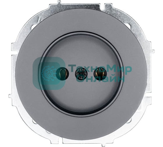 Розетка 1-м СП OSEN без заземл. ПБТ механизм серый матовый LEZARD 743-7488-121B