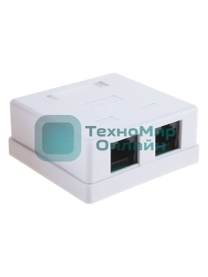 Розетка GEMBIRD NA214 RJ-45 кат.5e внешняя 2 порта, 110/Krone