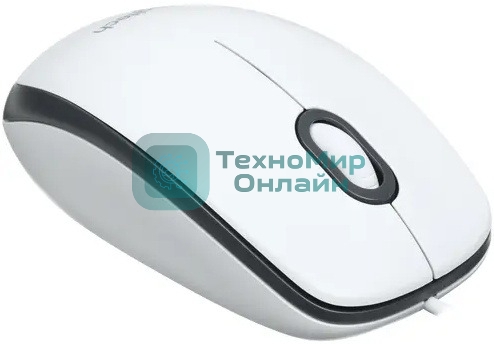 Мышь проводная Logitech M100R белый, 1000 dpi, USB, кнопки - 3