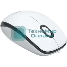 Мышь проводная Logitech M100R белый, 1000 dpi, USB, кнопки - 3