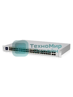 Коммутатор PoE в стойку UniFi Switch 48 PoE USW-48-PoE-EU Ubiquiti 48х 1G RJ45, 4х SFP, раздача 195 Вт, (072146)
