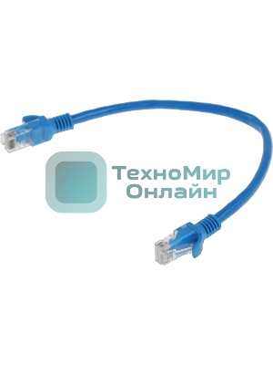 Патч-корд Premier PP6U-0.25M/B 10000Гбит/с UTP 4 пары cat.6 CCA molded 0.25м синий RJ-45 (m)-RJ-45 (m)
