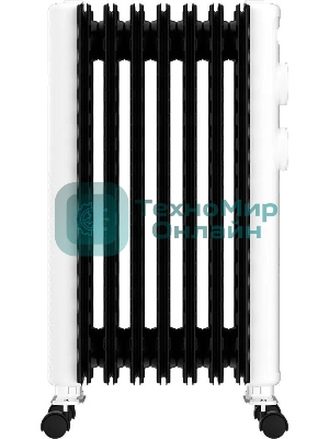 Обогреватель масляный Royal Clima Laggio Nero ROR-LN7-1500M, с терморегулятором, 1500Вт, 6 секций, 3 режима, белый/серый