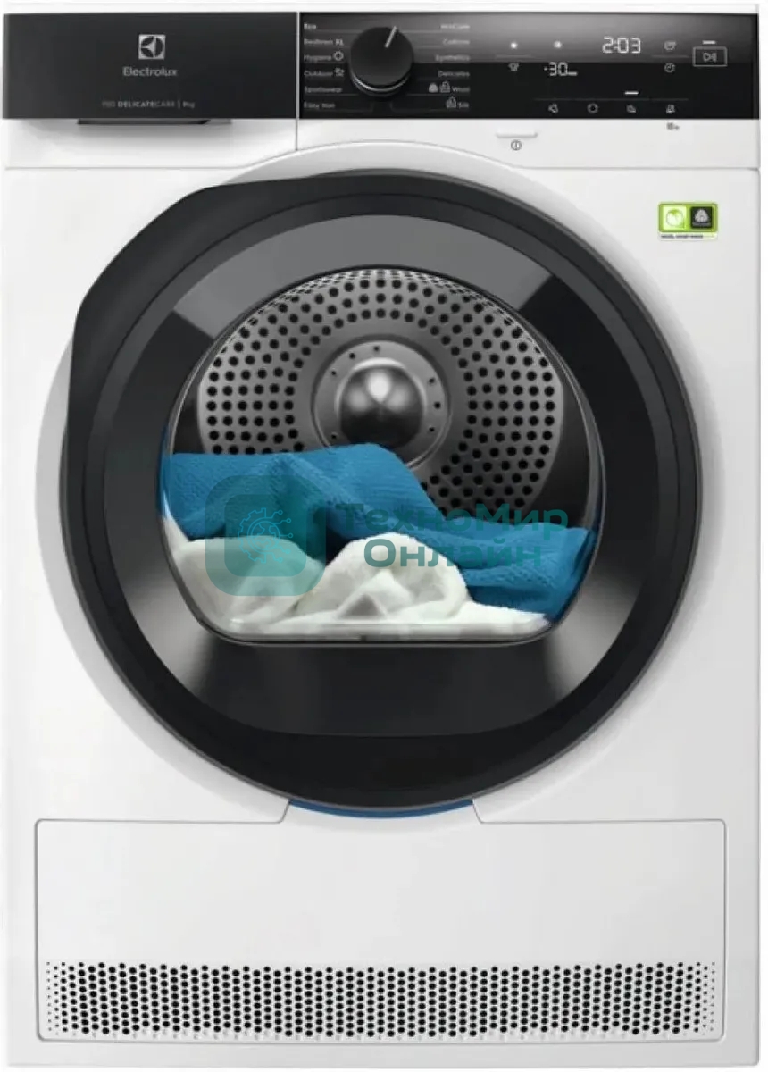 Сушильная машина Electrolux EW7D495UE белый, 9 кг, сушка - конденсационная (тепловой насос), программ - 12, 59.6 x 85 x 63.6 см (пан.англ.)