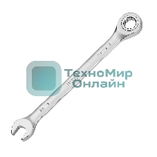 Ключ комбинированный трещоточный Denzel 10 мм, CrV, матовый хром