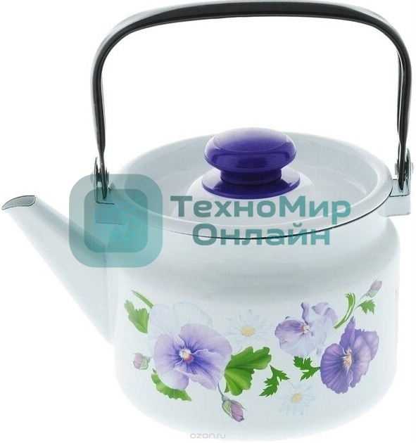 Чайник Лысьва 27104П2 Анютины глазки эмал. 2,0л