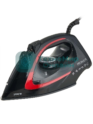 Утюг DELTA LUX DE-3006 черный/красный, 2400 Вт, 30 г/мин, 150 г/мин, 300 мл