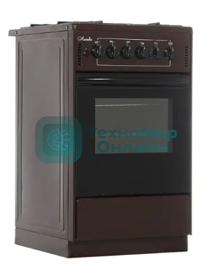 Плита комбинированная Лысьва ЭГ 401-2у коричневый, конфорок 4 шт, духовка 57 л, 50 см x 84 см x 60 см