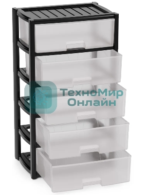 Комод Альтернатива М8764 Колорит 5 секций. широкий черный