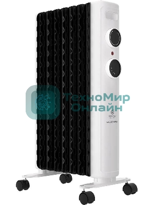 Обогреватель масляный Royal Clima Laggio Nero ROR-LN7-1500M, с терморегулятором, 1500Вт, 6 секций, 3 режима, белый/серый