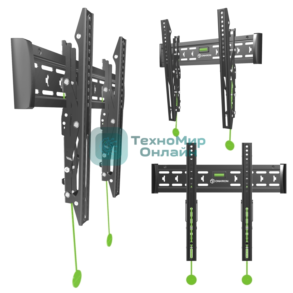 Кронштейн ONKRON TM5W/32-65'' макс 400*400 наклон +12º от стены: 35-145мм, макс вес 68,2кг, встр уровень, белый