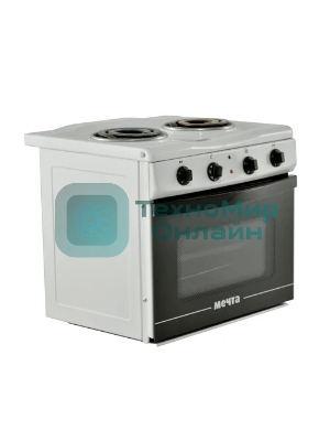 Плита электрическая Мечта 15М белый, конфорок 2 шт, духовка 25 л, 50 см x 47 см x 43 см