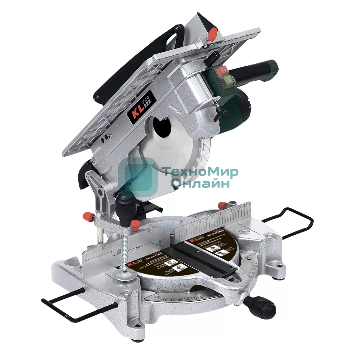 Профессиональная торцовочная пила KLPRO KLGK1512 (1900Вт, 4500об/мин, 255мм, диск по дереву в комплекте)