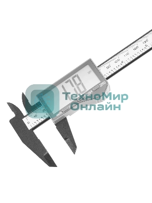 Штангенциркуль пластиковый Denzel 150 мм, электронный, большой дисплей, с глубиномером