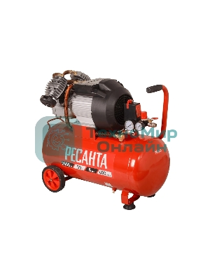 Компрессор поршневой Ресанта КП-50/400М масляный 400л/мин 50л 2500Вт красный/черный