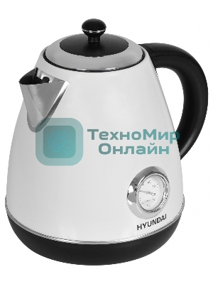 Чайник электрический Hyundai HYK-S4502 1.7 л, 2200 Вт, жемчужный/черный (корпус: нержавеющая сталь/пластик)