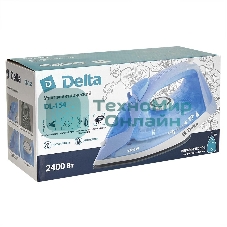 Утюг DELTA DL-154 голубой, 2400 Вт, 30 г/мин, 150 г/мин, 260 мл