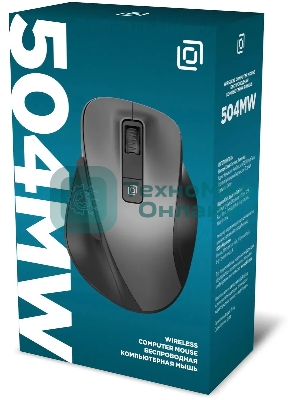 Мышь беспроводная Oklick 504MW черный/серый, 1600 dpi, радиоканал, USB, кнопки - 6
