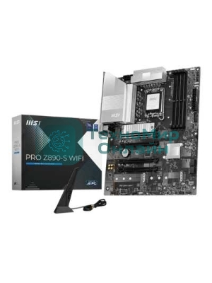 Материнская плата MSI PRO Z890-S WIFI, LGA 1851, Intel Z890, 4xDDR5, 4xSATA, 3xM.2, 1xPCIe 5.0 x16, 2xPCIe 4.0 x4, 1xHDMI, 1xDP, 1xUSB-C Thunderbolt 4, 1xUSB-C 3.2 Gen 2x2, 1x 2.5Gb LAN, 6xUSB-A 3.2 Gen 1, 3x3.5 мм, 7.1, ATX