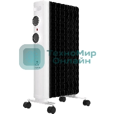 Обогреватель масляный Royal Clima Laggio Nero ROR-LN7-1500M, с терморегулятором, 1500Вт, 6 секций, 3 режима, белый/серый