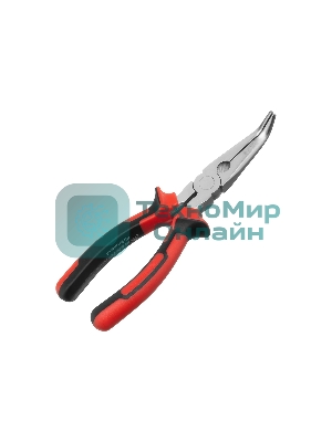 Длинногубцы Matrix 17424 NICKEL 200 мм, изогнутые никелированные, двухкомпонентные рукоятки