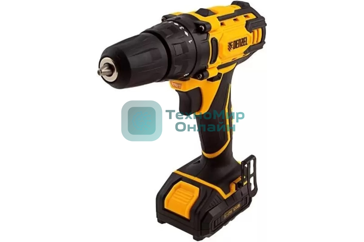 Дрель-шуруповерт аккумуляторная Denzel CDL-12-02BM, 12В, 2 АКБ