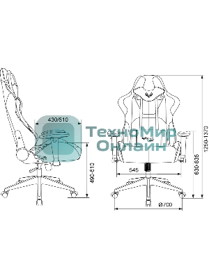 Кресло Бюрократ VIKING 5 AERO WHITE черный/белый, экокожа, 120 кг, механизм качания