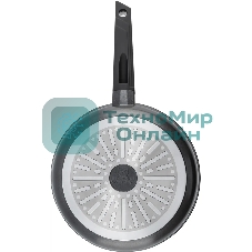 Сковорода Rondell Kontur RDA-1487 круглая 26 см, покрытие: Xylan Plus ручка несъемная (с крышкой) графитовый