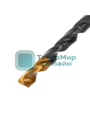 Сверло по металлу Denzel 5 мм, HSS-Tin, Golden Tip, 10 шт.