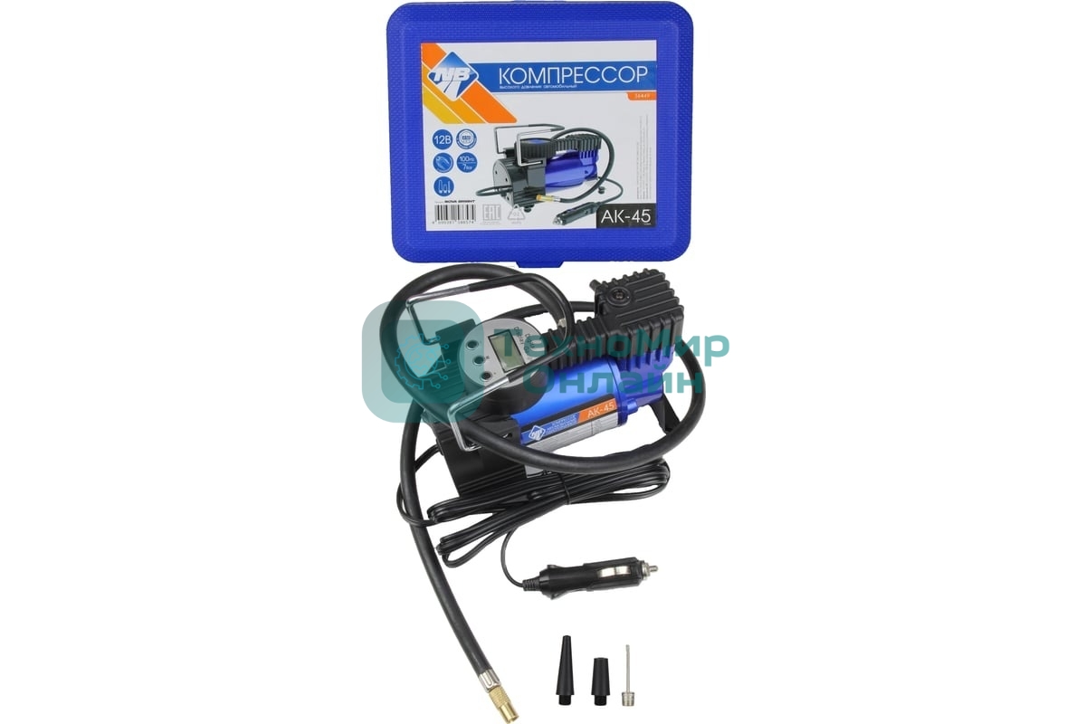 Автомобильный компрессор NOVA BRIGHT АК-45 металлический корпус, пластиковый кейс 36449
