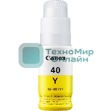 Контейнер с чернилами Canon GI-40 Y желтый (7700 стр.) для СНПЧ Pixma G5040/G6040