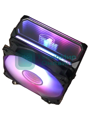 Кулер для процессора Eurocase 4PI120ARGB черный, 120 мм, алюминий/медь, 1800 об/мин, 36 дБ, 4 pin, 180 Вт, 157 мм