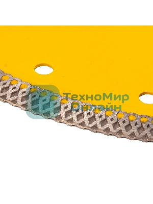 Диск алмазный отрезной Denzel 230 х 22,2мм, сплошной, супертонкий, горячий пресс, сухой/мокрый рез