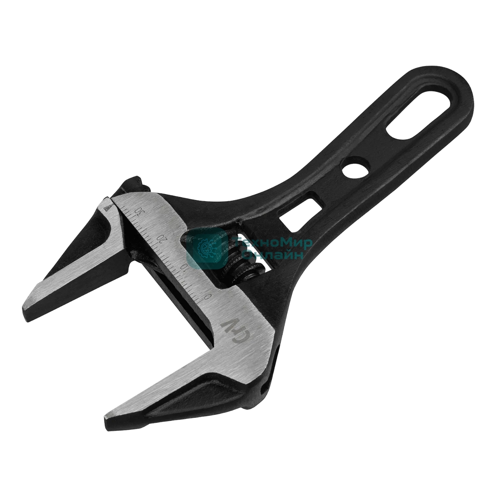 Ключ разводной Denzel 135 мм, CrV, кованый, укороченная рукоятка