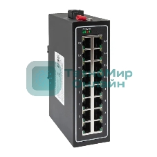 Коммутатор неуправляемый промышленный U-16T 16 портов 10/100Base-T(X) RJ45 монтаж на DIN-рейку TSX EKF TSX-U-16T