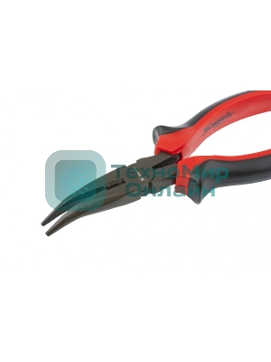 Длинногубцы Matrix black nickel 160 мм изогнутые, двухкомпонентные рукоятки