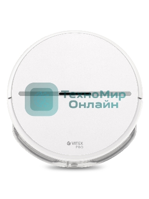 Робот-пылесос Vitek VT-1807 белый, 2200 мАч Li-Ion, уборка сухая/влажная, пылесборник контейнер 0.45 л