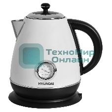 Чайник электрический Hyundai HYK-S4502 1.7 л, 2200 Вт, жемчужный/черный (корпус: нержавеющая сталь/пластик)