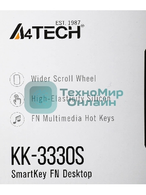 Комплект клавиатура+мышь A4Tech KK-3330S проводной, USB, 1200 DPI, чёрный